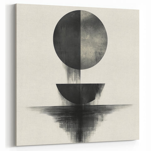 Black and White Geometric Wall Art - Minimalist Abstract Print
