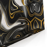 Luxury Black and Gold Abstract Art - Modern Swirl Canvas Print