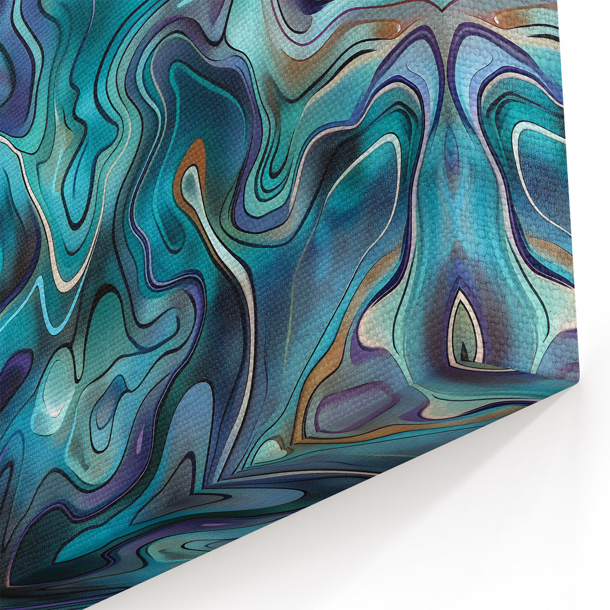 Ocean-Inspired Blue Abstract Wall Art - Fluid Modern Canvas Print