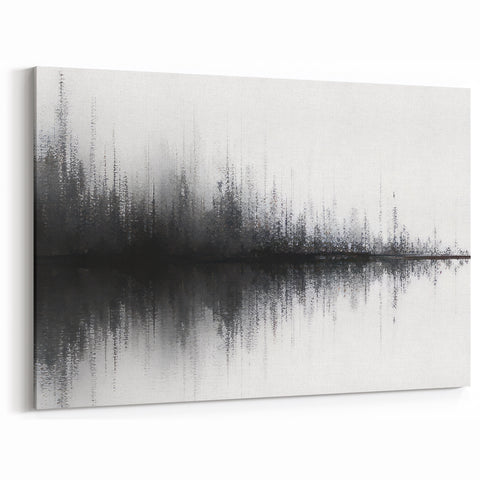 Black and White Abstract Landscape Art - Modern Minimalist Print