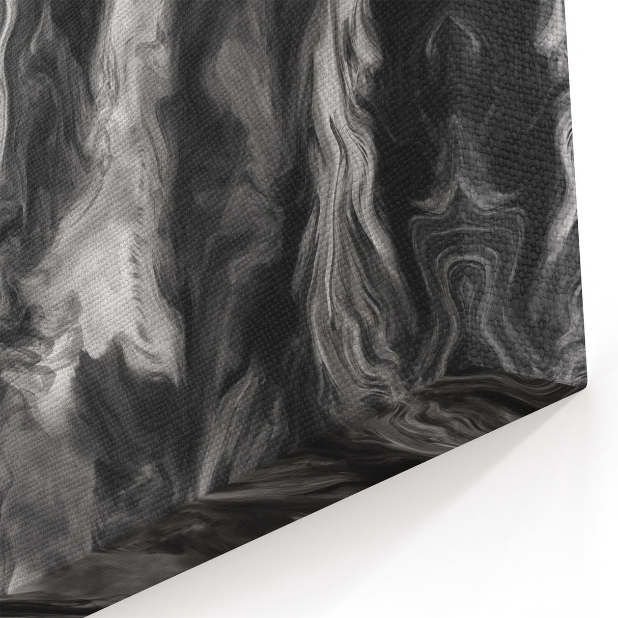 Black and White Fluid Abstract Art - Modern Swirl Canvas Print