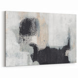 Earthen Harmony Abstracts - Textured Black & Beige Abstract Wall Art