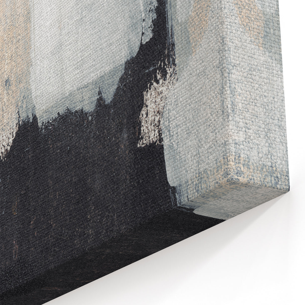 Earthen Harmony Abstracts - Textured Black & Beige Abstract Wall Art