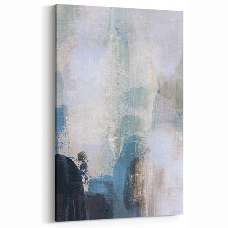 Earthen Harmony Abstracts - Soft Blue & Beige Abstract Wall Art