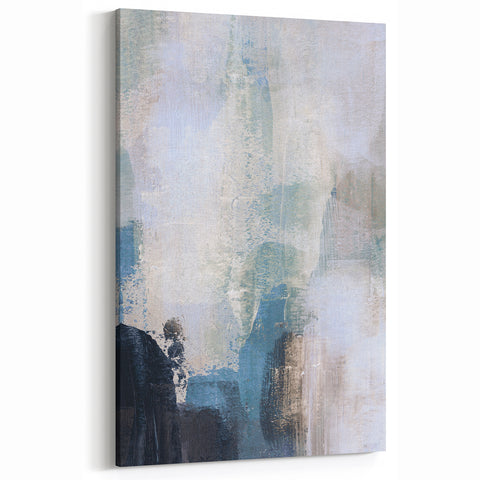 Earthen Harmony Abstracts - Soft Blue & Beige Abstract Wall Art