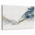 Minimalist Fluid Abstract Art – Navy & Gold Ink Swirl Canvas