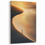 Minimalist Horizon Art – Golden Coastal Sunset Reflection Print