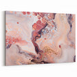 Modern Fluid Art Prints – Peach & Burgundy Swirling Canvas