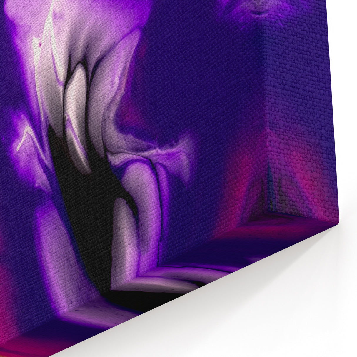 Abstract Fluid Canvas Art – Purple, Blue & Gold Swirl Painting