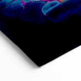 Abstract Fluid Canvas Art – Purple, Blue & Gold Swirl Painting