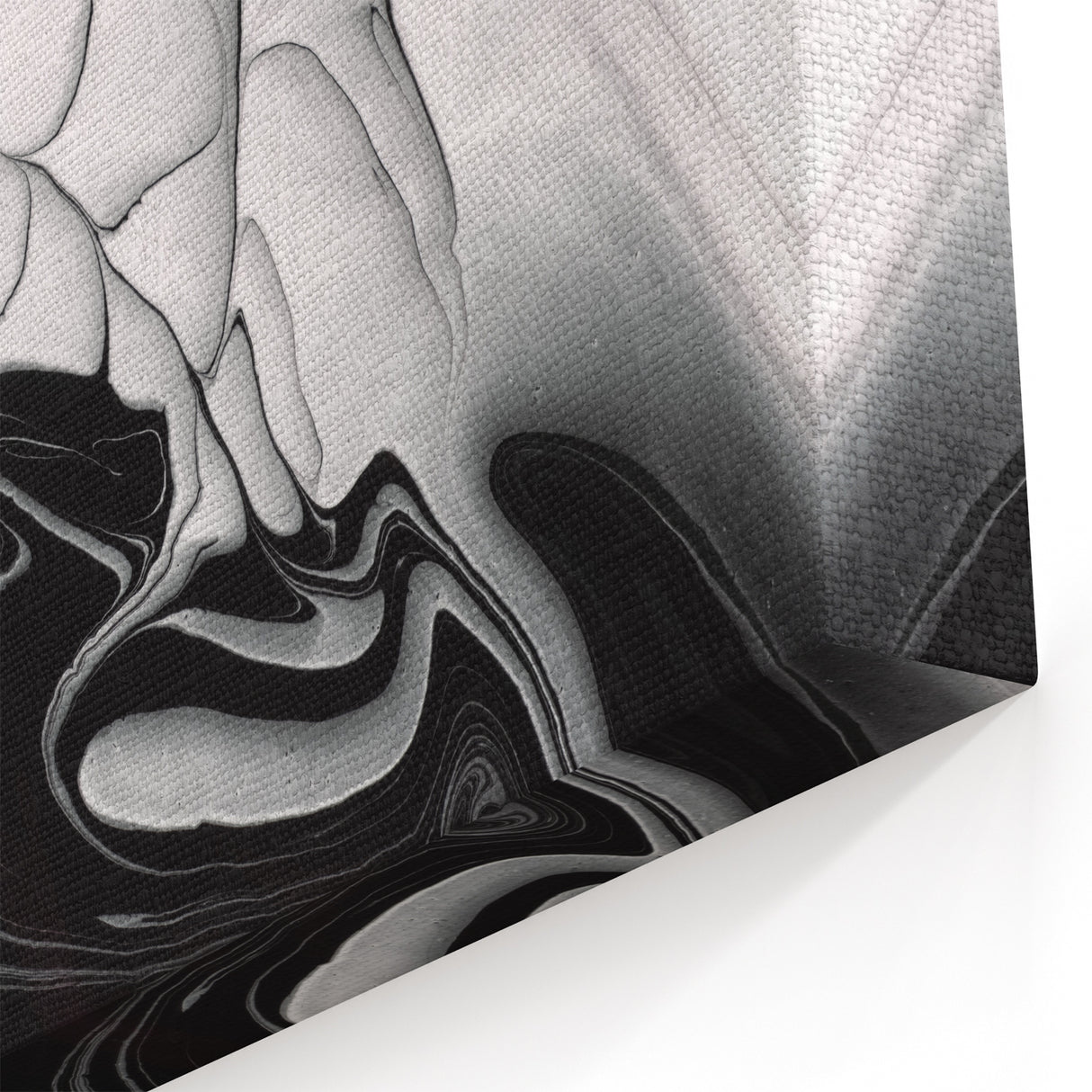 Modern Monochrome Fluid Art – Abstract Fluid Canvas Wall Decor