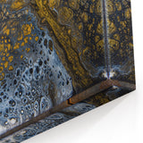 Elegant Abstract Fluid Canvas – Modern Gold & Black Wall Art