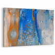 Fluid Abstract Wall Art – Blue & Gold Modern Acrylic Canvas Print