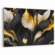 Fluid Abstract Wall Art – Black & Gold Elegant Acrylic Canvas