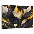 Fluid Abstract Wall Art – Black & Gold Elegant Acrylic Canvas
