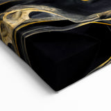 Fluid Abstract Wall Art – Black & Gold Elegant Acrylic Canvas