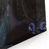 Fluid Acrylic Wall Decor – Deep Blue & Black Abstract Canvas
