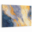 Contemporary Fluid Art Piece – Navy Blue & Gold Canvas Print