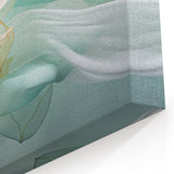 Abstract Fluid Canvas Art – Mint Green & Beige Wall Decor