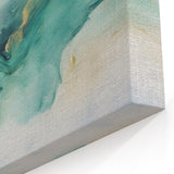 Modern Fluid Art Print – Teal & Gold Abstract Canvas Decor