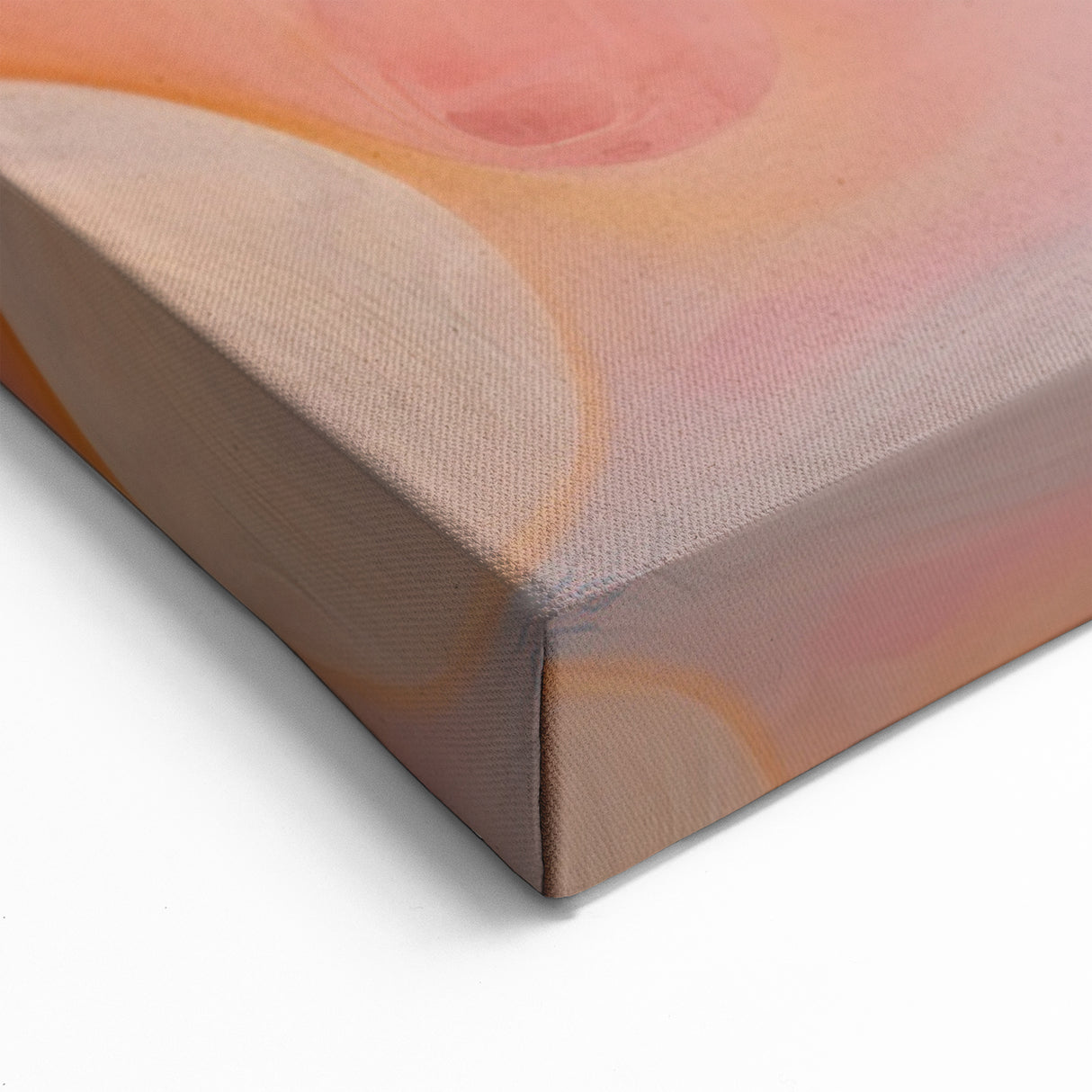 Abstract Fluid Canvas Art – Peach & Gold Modern Wall Decor