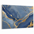 Luxury Fluid Art Print – Navy Blue & Gold Abstract Wall Decor