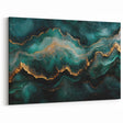 Emerald Green & Gold Fluid Canvas Art – Luxury Abstract Decor