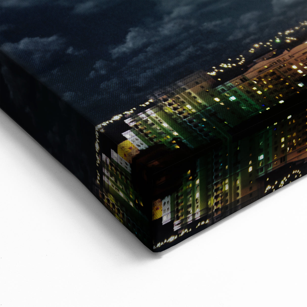 Modern Urban Landscape Art - Moonlit City Skyline Print