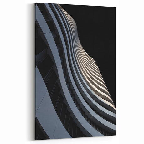 Urban Architectural Wall Art – Curved High-Rise Minimalist Print
