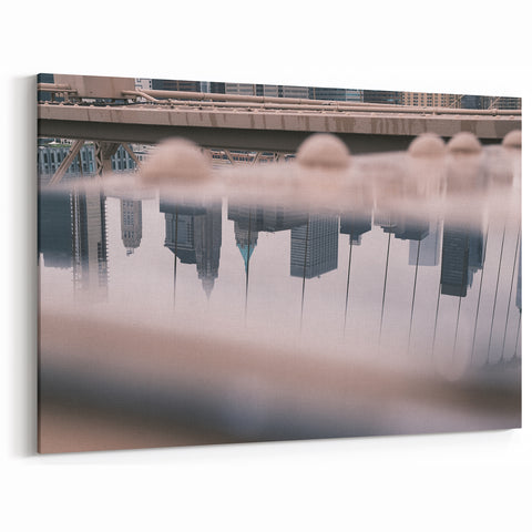 Urban Landscape Photography Decor – Reflective City Skyline Art
