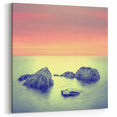 Contemporary Minimalist Nature Art – Soft Sunset Coastal Rock Print
