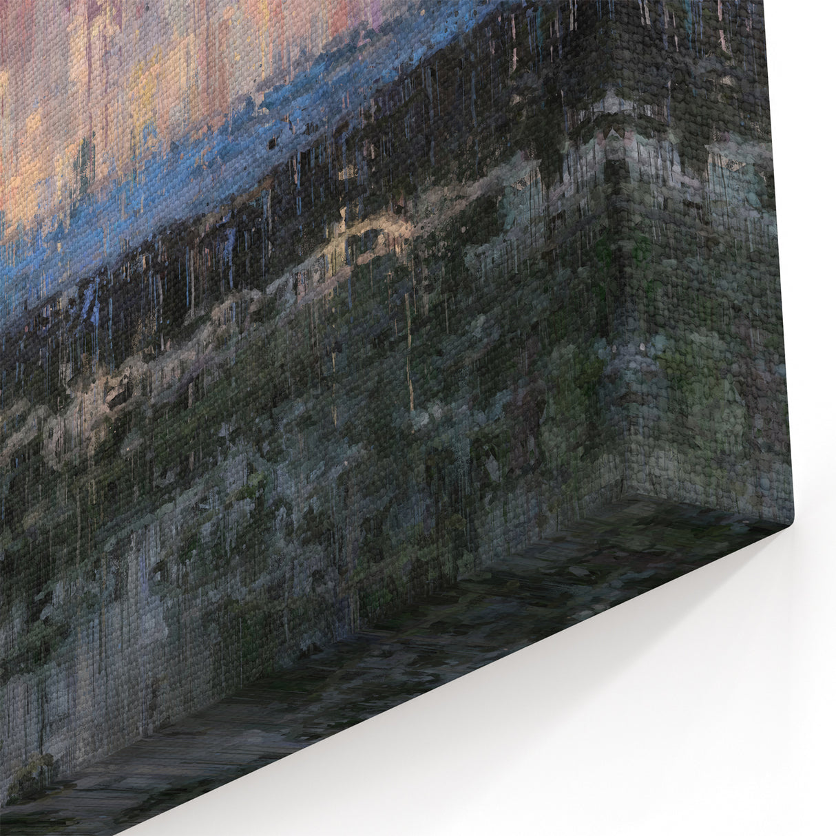 Abstract Minimalist Landscape Paintings – Textured Sunset Horizon Art
