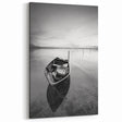 Black and White Minimalist Landscapes – Solitary Boat on Still Water Art
