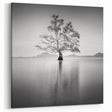 Minimalist Mountain Wall Art – Tree Reflections in Calm Waters