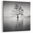 Minimalist Mountain Wall Art – Tree Reflections in Calm Waters