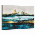 Modern Minimalist Landscape Prints – Abstract Gold and Blue Terrain