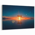 Minimalist Coastal Landscape Art – Torii Gate at Sunrise Reflection