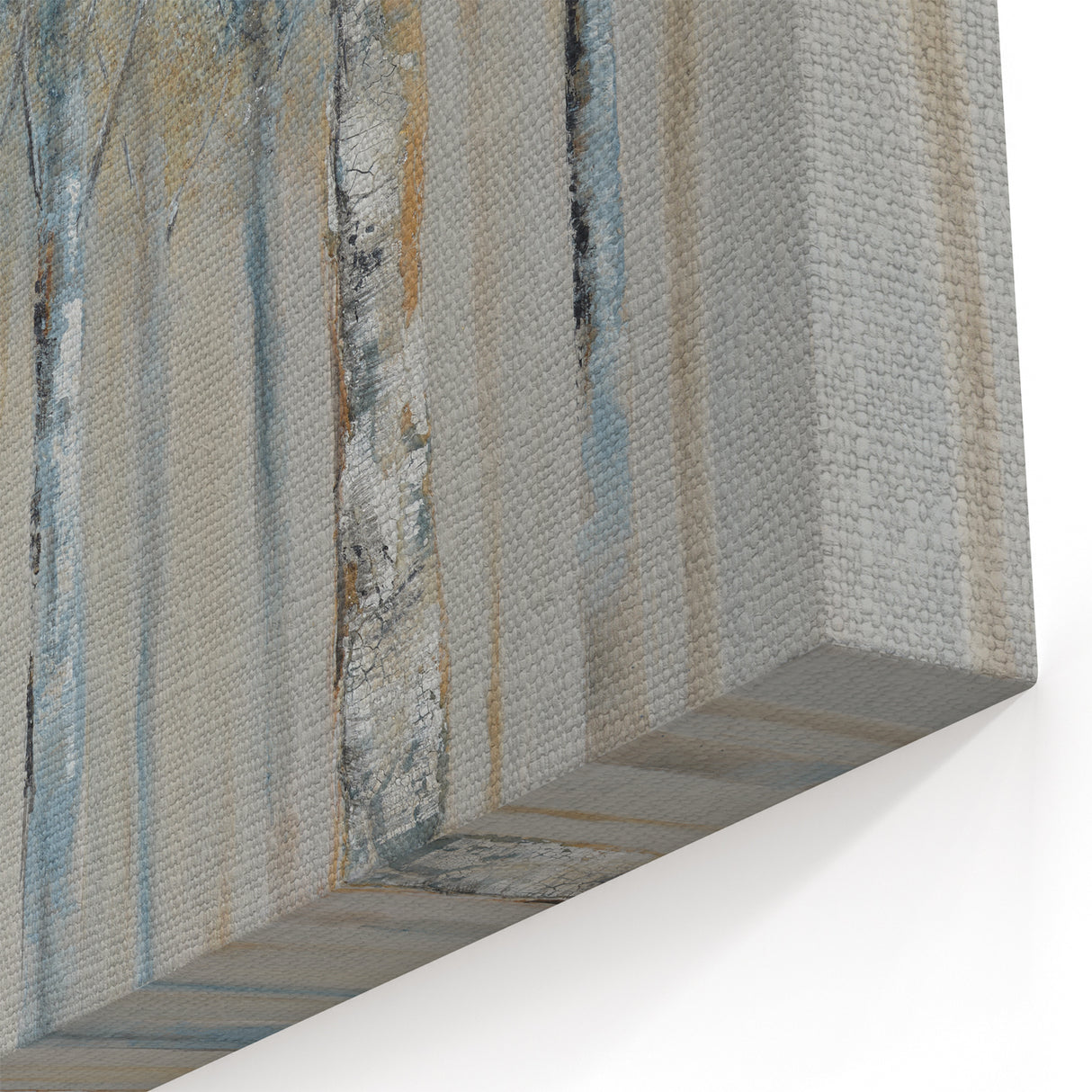 Minimalist Landscape Wall Art – Serene Gray Blue Birch Forest
