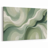 Neutral Green Abstract Fluid Canvas Art - Fluid Acrylic Wall Decor