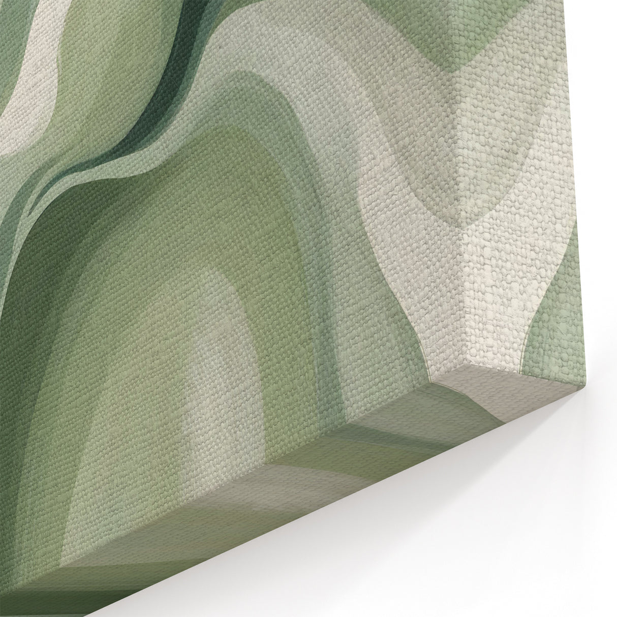 Neutral Green Abstract Fluid Canvas Art - Fluid Acrylic Wall Decor
