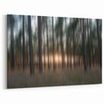 Abstract Minimalist Landscape Paintings – Motion Blur Pine Forest