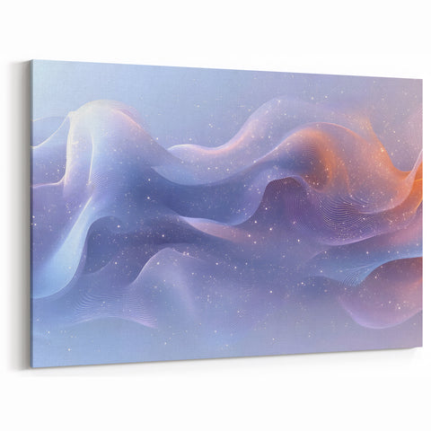 Modern Fluid Art Prints – Celestial Blue, Lilac & Peach Wall Decor
