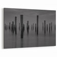 Contemporary Minimalist Nature Art – Pier Posts in Silent Water