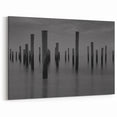 Contemporary Minimalist Nature Art – Pier Posts in Silent Water