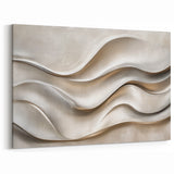 Sculpted Waves – Silver Fluid Abstract Wall Art in Soft Tones