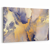 Celestial Depth – Contemporary Fluid Art Pieces in Gold and Blue