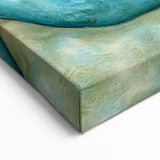 Serene Currents – Abstract Fluid Canvas Art in Blue and Mint Tones