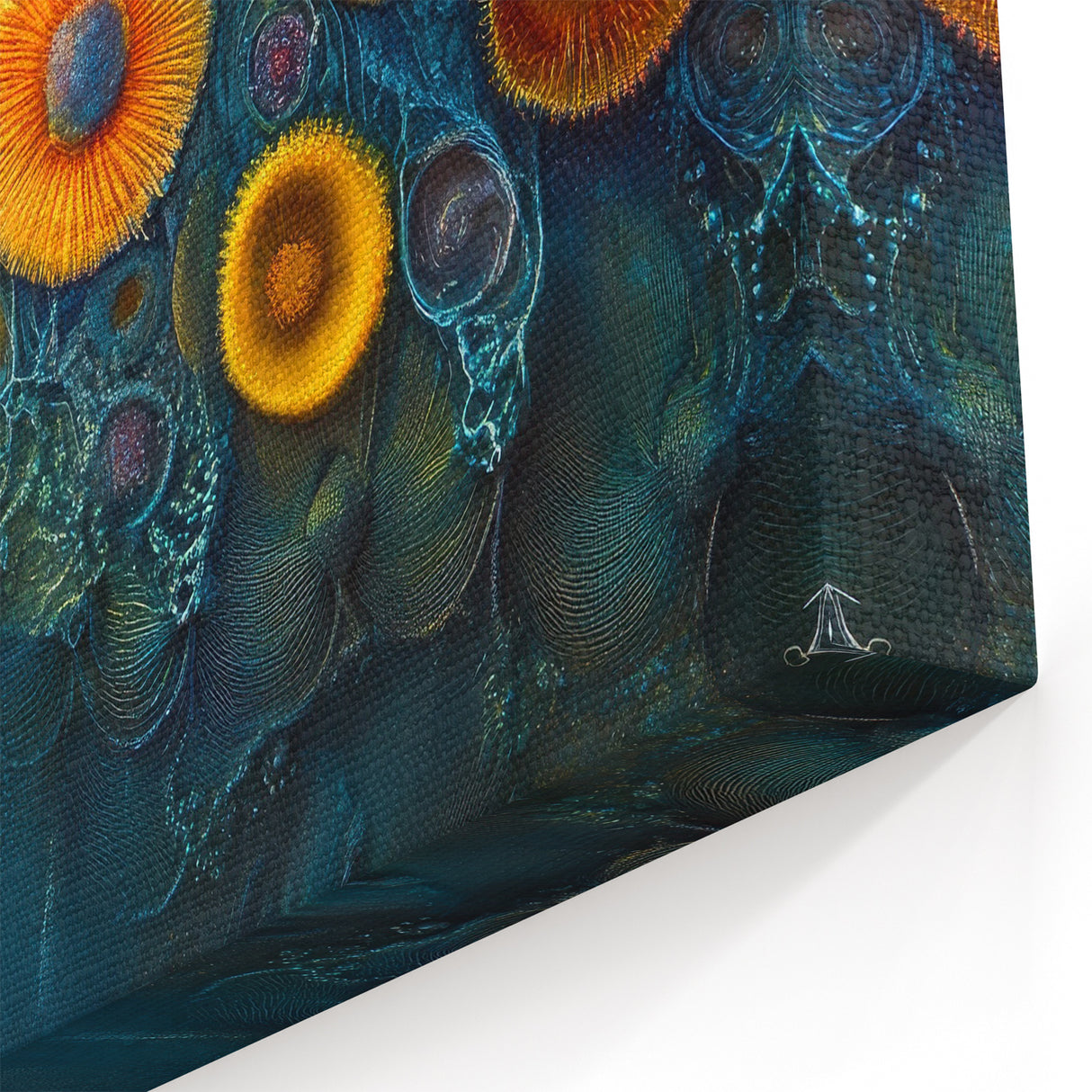 Radiant Bloom – Modern Fluid Art Prints in Orange and Deep Blue