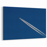 Minimalist Landscape Wall Art – Jet Trail Over Deep Blue Horizon