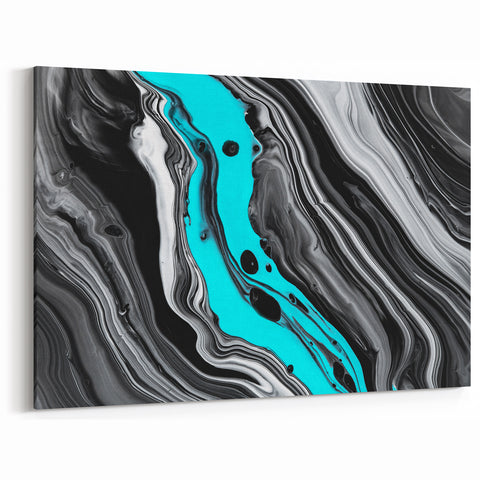 Modern Fluid Art Prints - Fluid Abstract Wall Art in Monochrome Style